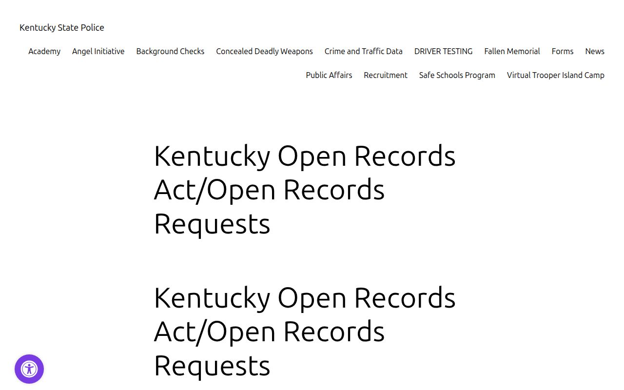 Estill County arrest record KSP open records instructions