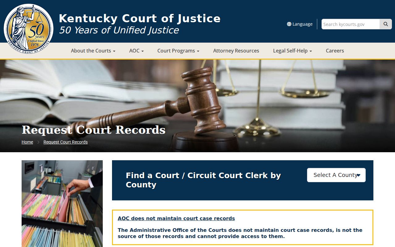 Requesting archived Estill County criminal court case records