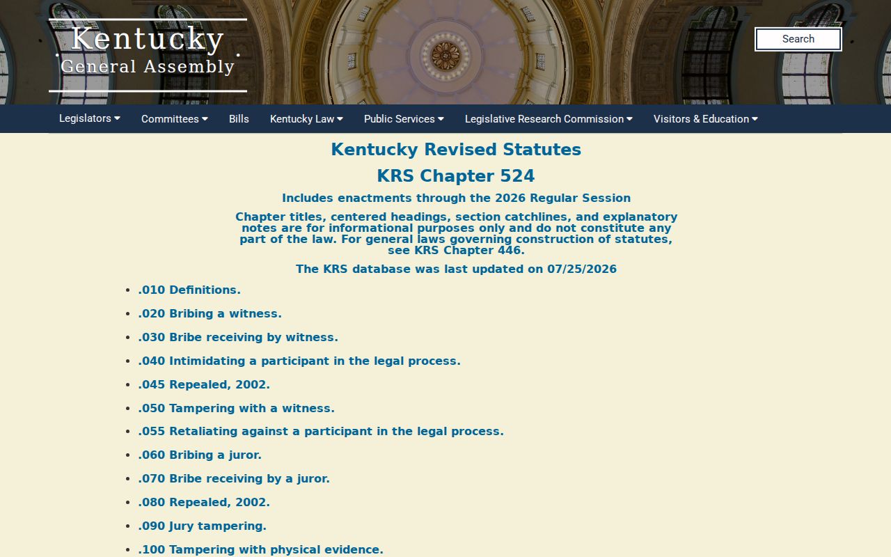 Estill County sex offender registry Kentucky Chapter 17 statutes