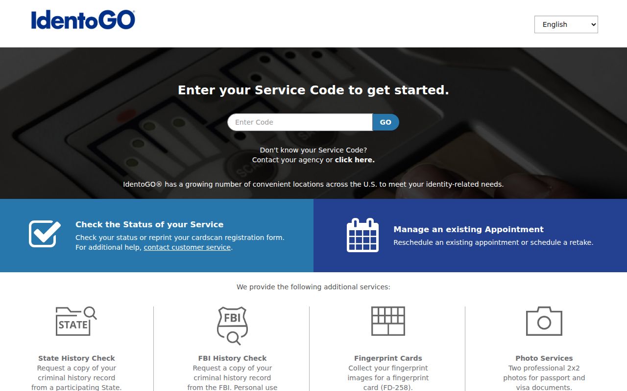 Estill County criminal history fingerprint enrollment through IdentoGO