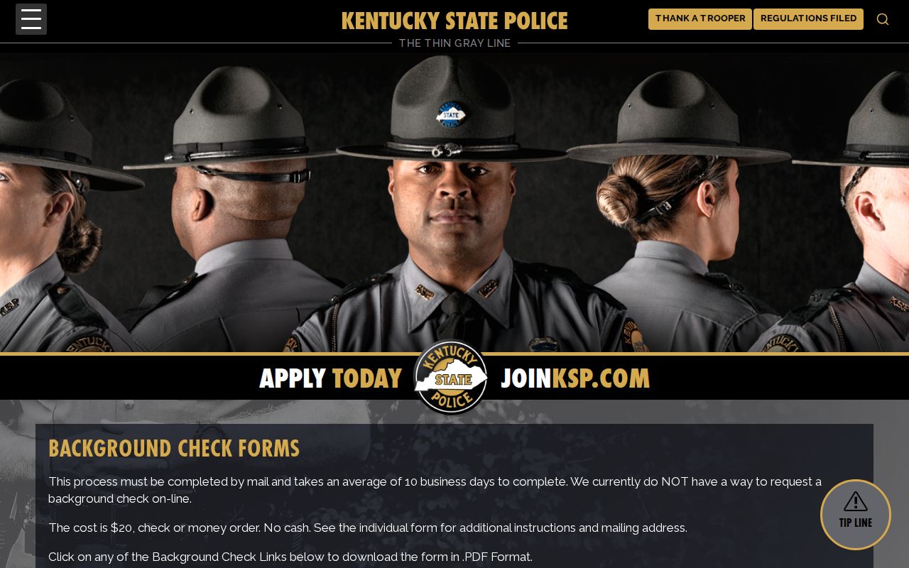 KSP forms for Estill County criminal history review